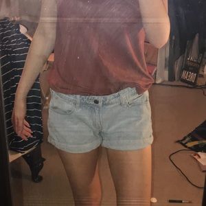light blue jean h&m shorts